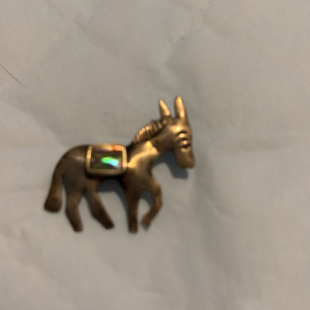 🟧Sterling Silver Abalone Donkey Pin/Brooch, Taxco, Mexico Handcrafted